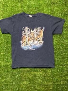Vintage Alaska 11 Hidden Wolves Polar Graphics Graphic T-Shirt